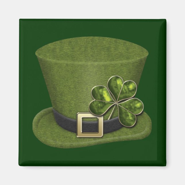 Shamrock Hearts Hat 1A Magnet (Front)