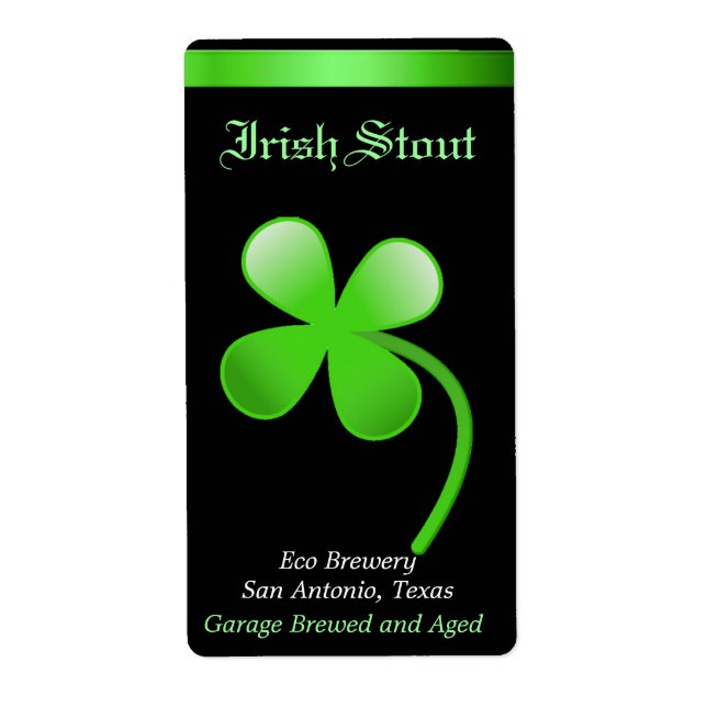 Shamrock Home Made Beer Labels (Front)