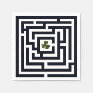 Shamrock in Black Labyrinth Challenge Napkin