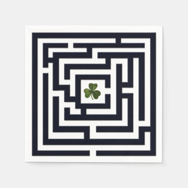 Shamrock in Black Labyrinth Challenge Napkin (Front)