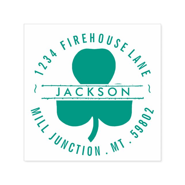 Shamrock In Circle Self-Ink Return Address Stamp (Design)
