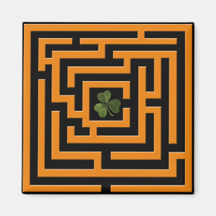 Shamrock in Orange Labyrinth Challenge Magnet