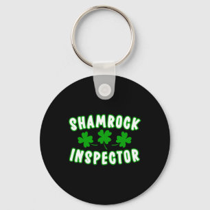Shamrock Inspector St Patricks Day 1 Keychain