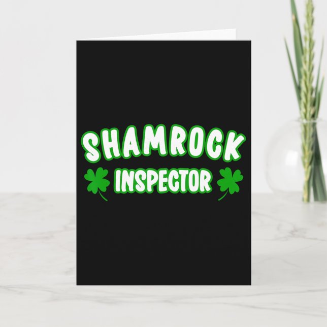 Shamrock Inspector St Patricks Day  Card (Front)