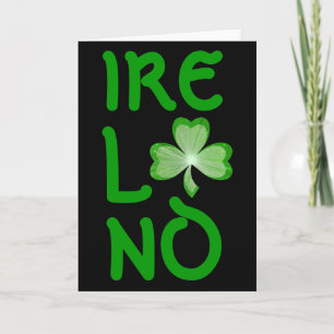 Shamrock 'Ireland' greetings card black