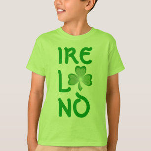 Shamrock 'Ireland' t-shirt vertical green kids