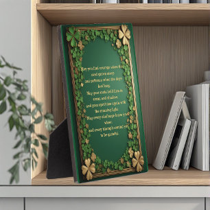 Shamrock Irish Blessings for Strength & Resilience Plaque
