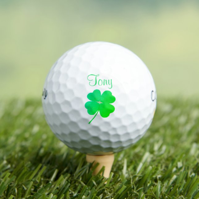 Shamrock Irish Green St. Patricks Day Golf Balls (Insitu Tee)