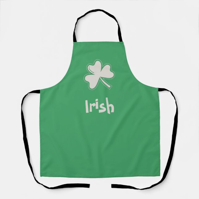 Shamrock Irish Happy St Patricks Day Apron (Front)