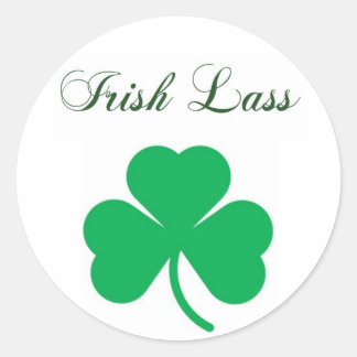 shamrock-Irish Lass Classic Round Sticker