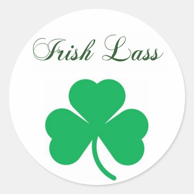 shamrock-Irish Lass Classic Round Sticker (Front)