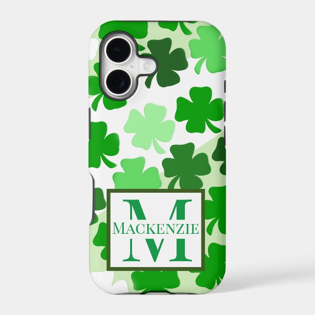 Shamrock Irish Monogram Initial St. Patrick's Day (Back)