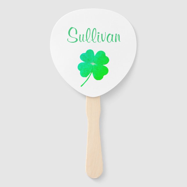 Shamrock Irish St. Patrick's Day Parade 4Sean Hand Fan (Front)