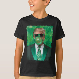 Shamrock Irish Trump Blowing Bubble Gum St T-Shirt