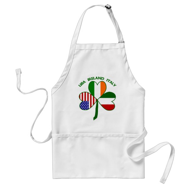 Shamrock Italy USA Irish Standard Apron (Front)