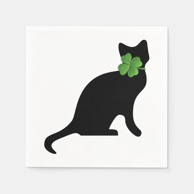 Shamrock Kitty Napkin (Front)