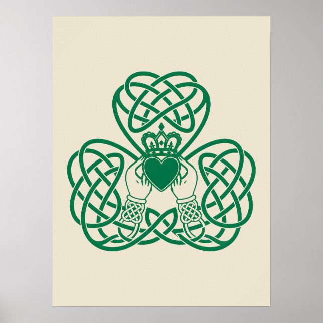 Shamrock Knot Claddagh Poster (Front)
