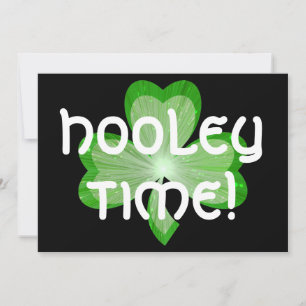 Shamrock large 'Hooley Time!'  invitation black