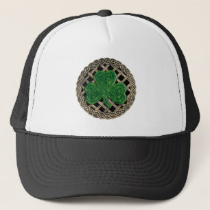 Shamrock, Lattice And Celtic Knots On Black Hat
