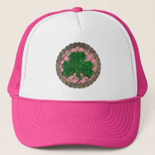 Shamrock, Lattice And Celtic Knots On Pink Hat