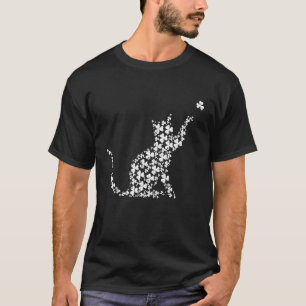 Shamrock Leaf Cat Happy St Cat-trick Day T-Shirt