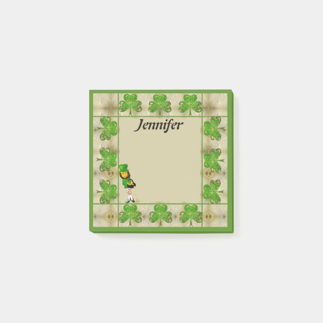 Shamrock Leprechaun Post-It Notes (Front)