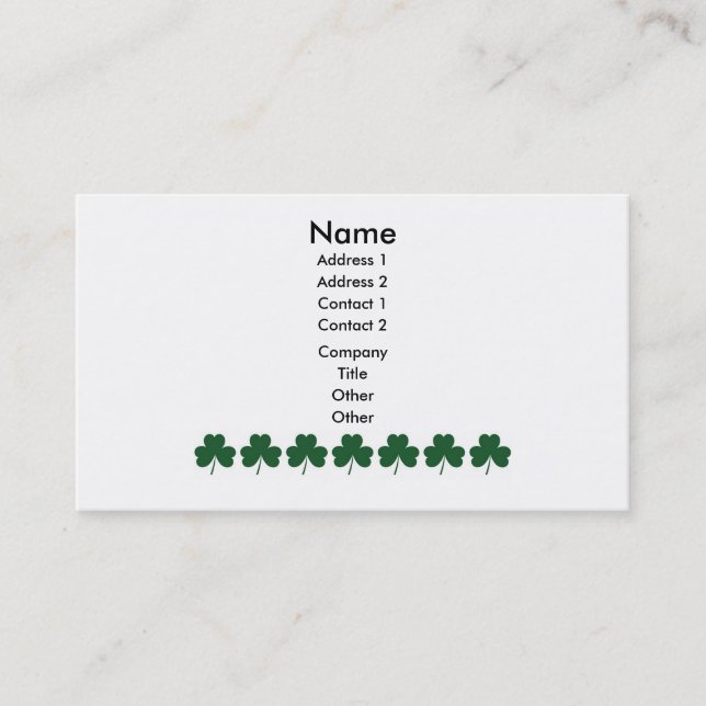 Shamrock Lines Business Card (Front)