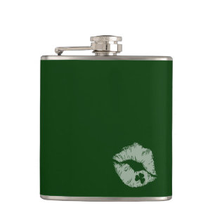 Shamrock Lips - Kiss Me I'm Irish Flask