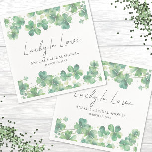 Shamrock Lucky In Love Bridal Shower Napkin