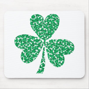Shamrock made out of little shamrocks mouse pad
