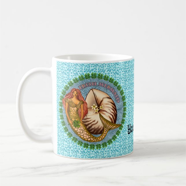 Shamrock Mermaid Coffee Mug (Left)