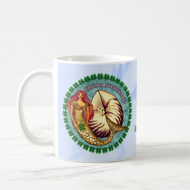 Shamrock Mermaid Coffee Mug (Left)