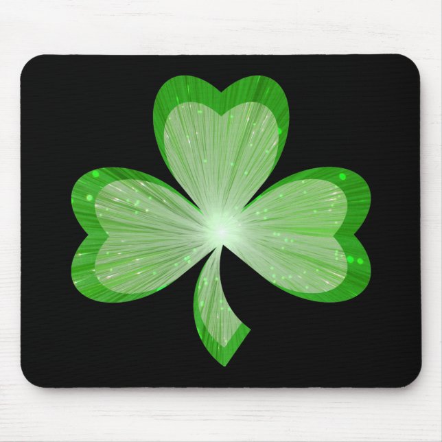 Shamrock mousepad black (Front)