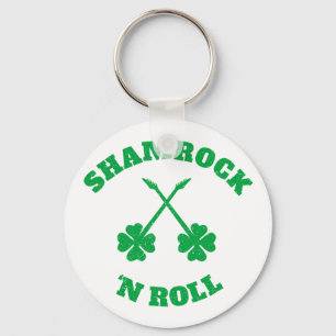 Shamrock 'n Roll Grunge Keychain