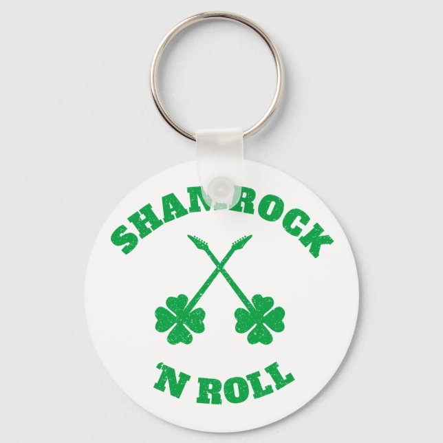 Shamrock 'n Roll Grunge Keychain (Front)