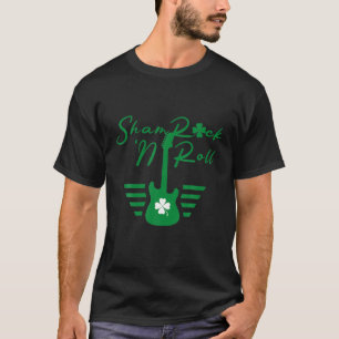 Shamrock N Roll Guitar St Patricks Day Guitarist M T-Shirt