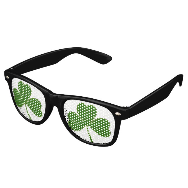 Shamrock (Not 4 Leaf Clover) Retro Sunglasses (Angled)