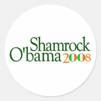 Shamrock Obama 2008 Classic Round Sticker