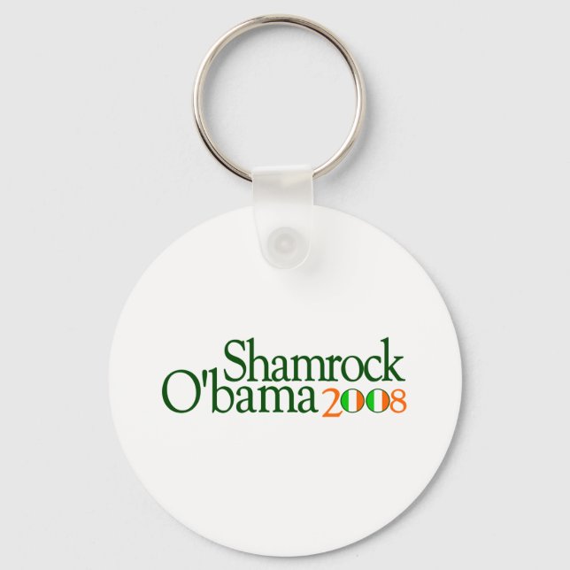 Shamrock Obama 2008 Keychain (Front)
