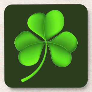 Shamrock on Dark Green coastercn Coaster