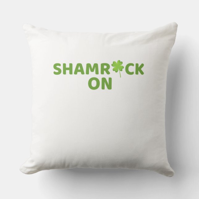 Shamrock on st patrick's day clover outdoor pillow (Front)