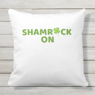 Shamrock on st patrick's day clover outdoor pillow
