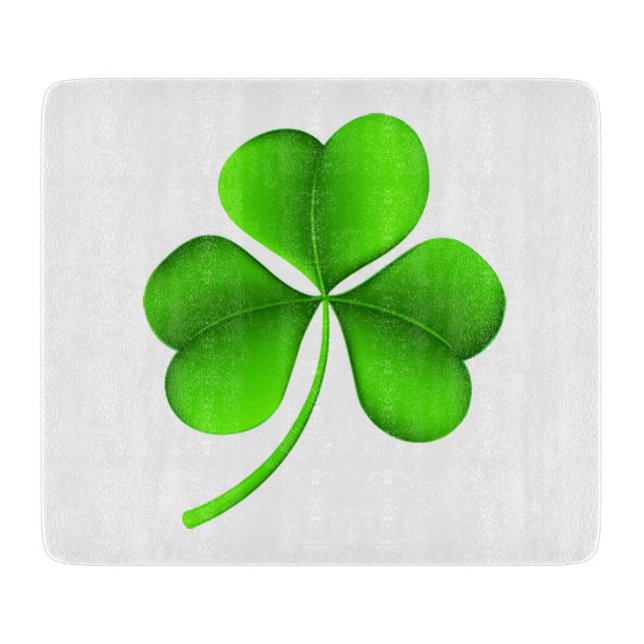 Shamrock on white cbt cutting board (Front)
