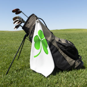 Shamrock On White gtcn Golf Towel