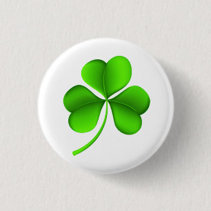 Shamrock on white pbcn 1 inch round button
