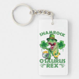 Shamrock O'saurus Rex St. Patrick's Day Keychain