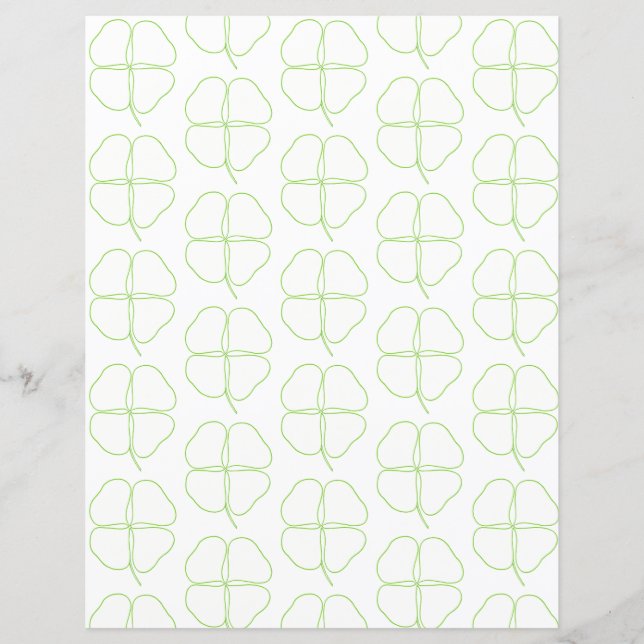 Shamrock Outlines Scrapbook Paper (Front)