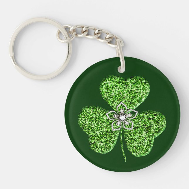 Shamrock parties scintillant Et Porte - clé Fleur (Devant)