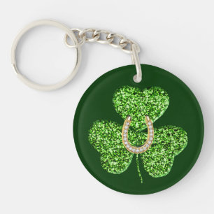 Shamrock parties scintillant Et Porte - clé Horses