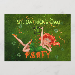 Shamrock Party Girl Invitation - Customize